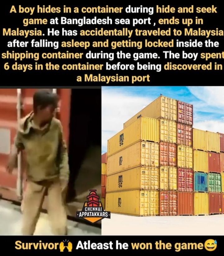 Bangladeshi Boy Hides In Container During Hide And Seek Game, Ends Up